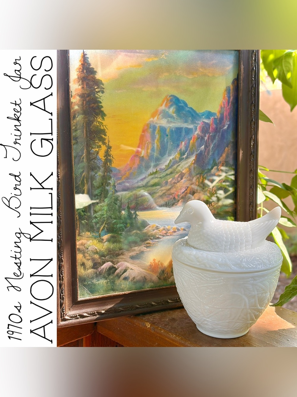 Avon Milk Glass Nesting Bird